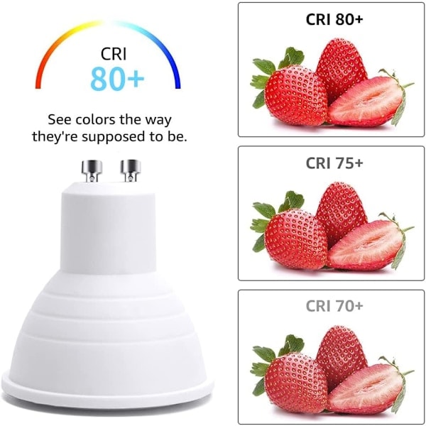 [NT] LED GU10 Spotlight-lampor, GU10 LED-lampor, 5W Kallvitt 6500K (50W halogenekvivalent) Energibesparande glödlampa, 6-pack