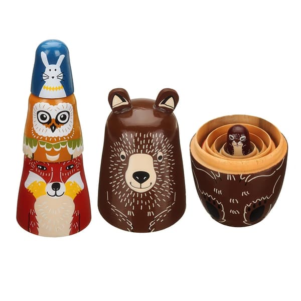 Russiske dukker / Matryoshka - Babushka dukke - Dyr multifärg multicolor