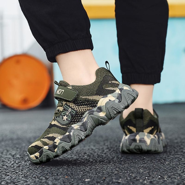 Barntennisskor Andas Athletic Sneakers Lättvikts Sportskor För Workout Walking 27 Green