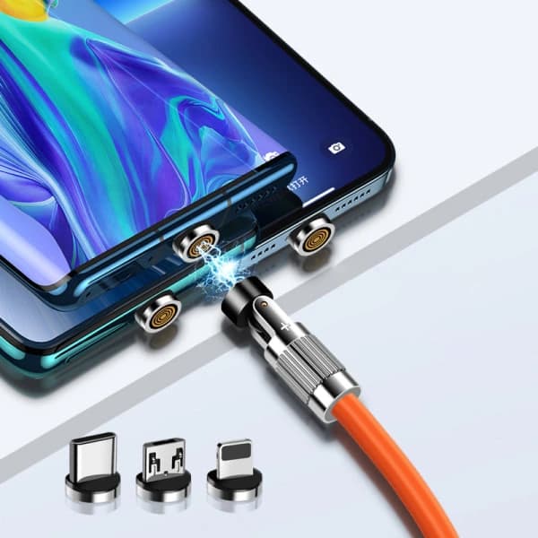 Rotera magnetkabel Hurtigopladning magnetisk oplader USB Type CM A12-1.2m 3 Adapter