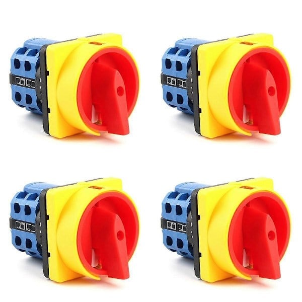 4X 20A PÅ/AV 4-polig Frånkopplingsbrytare LW26GS CA10 48X48mm Hänglås Vridströmbrytare_ NN