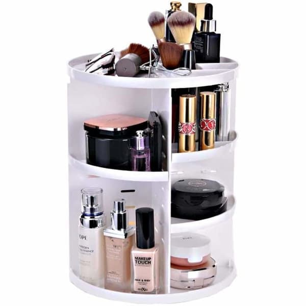 {NT} Meikkiteline, 360° pyörivä kosmetiikkajärjestäjä muovihyllyllä Beauty Box