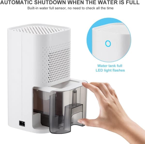 Small Dehumidifier - 850 ml Portable Electric Dehumidifier - White