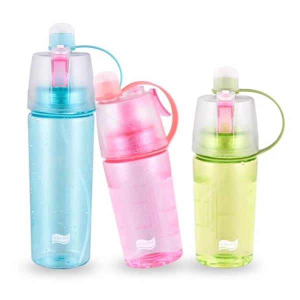 Water Bottle Spray Mist Sport Travel Climbing Drinking Bottle Portable (Blue, 1pc)/NT/