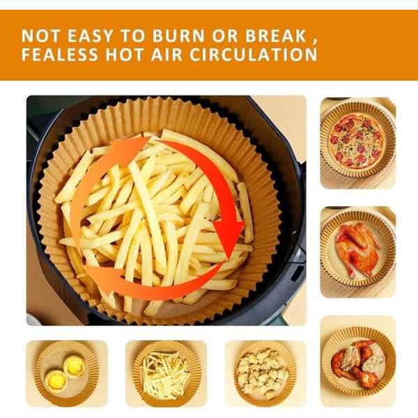 Engangsbageplader - Bagepapir - 100 ark - 16 cm airfryer-ark Engangspapir Bagepapir