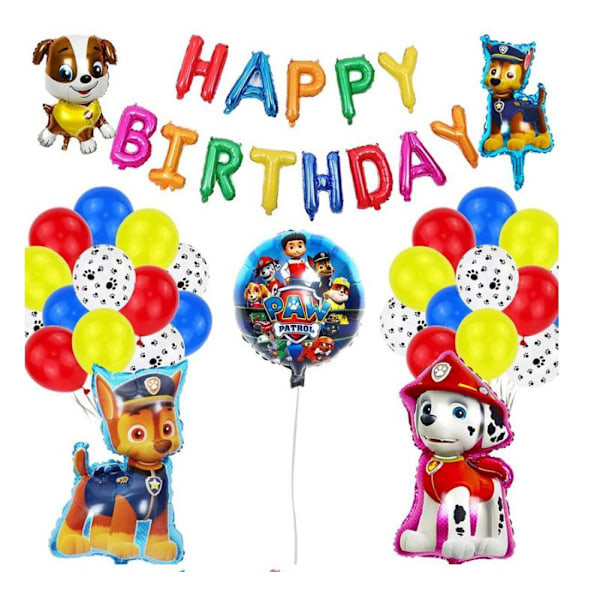 Børnefødselsdag Ballongbue Paw Patrol - Tillykke med fødselsdagen
