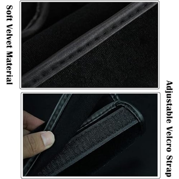 /Hc/Säkerhetsbältesskydd 2-pack Säkerhetsbältesskydd Mjukt PU-läder Kristall Säkerhetsbälte Axelkuddar Strass Bling Biltillbehör för kvinnor (svart)