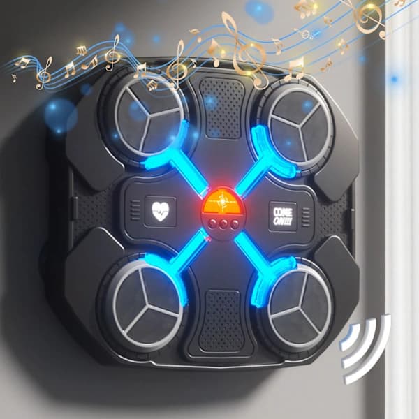 Elektrisk boksesæk til børn, blød boksesæk til drenge og piger Sort Bluetooth
