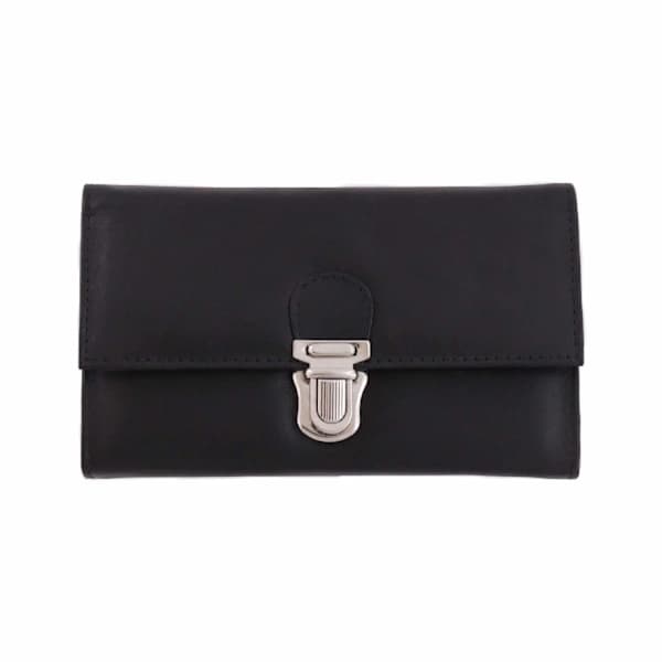 Stor kalveskinds pung Sort Black one size