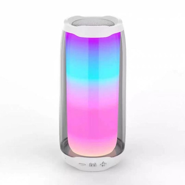 Music Pulsation 4 Färgglad ljuseffekt Bluetooth högtalare Trådlös utomhus portabel vattentät ljudbas White
