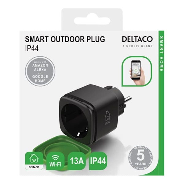 [NT]SMART H ulkokäyttöön tarkoitettu pistoke WiFi IP44 1xCEE 7/3 13A musta/vihreä