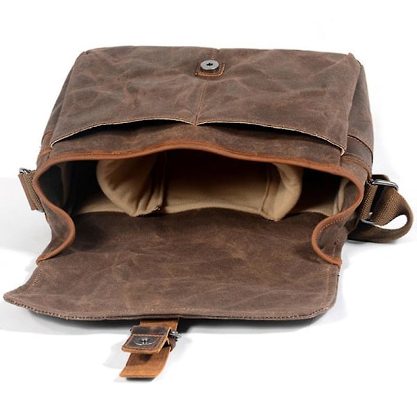 Retro Vandtæt kamerataske Mennesker Ingen mennesker Case Dslr Skuldertaske Til Sony Nikon Canon Canvas Mini Single Messenger Mænd Coffee