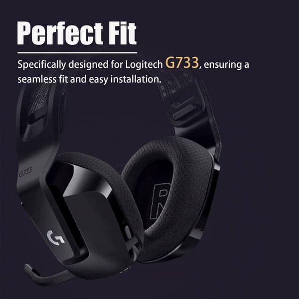 Ørepuder og hovedbøjlepude til Logitech G733 Sort