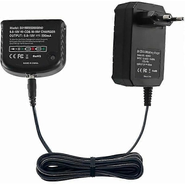 /NN/Erstatningsoplader Kompatibel med Black & Decker 9.6V 12V 14.4V 18V Nicad Nimh Batteri HPB18-OPE HPB18 HPB14 HPB12 HPB96 244760-00 A1718 FSB18—