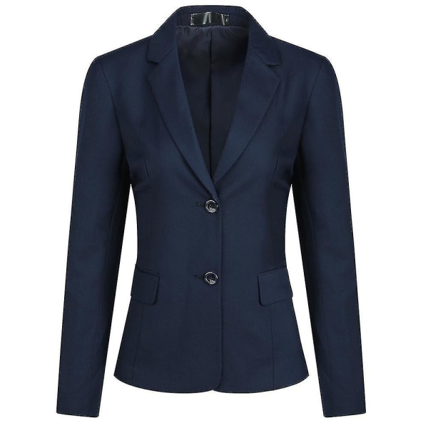 Dam 2-delad Office Lady Business Suit Set Fit Blazer Kjol XS Dark Blue