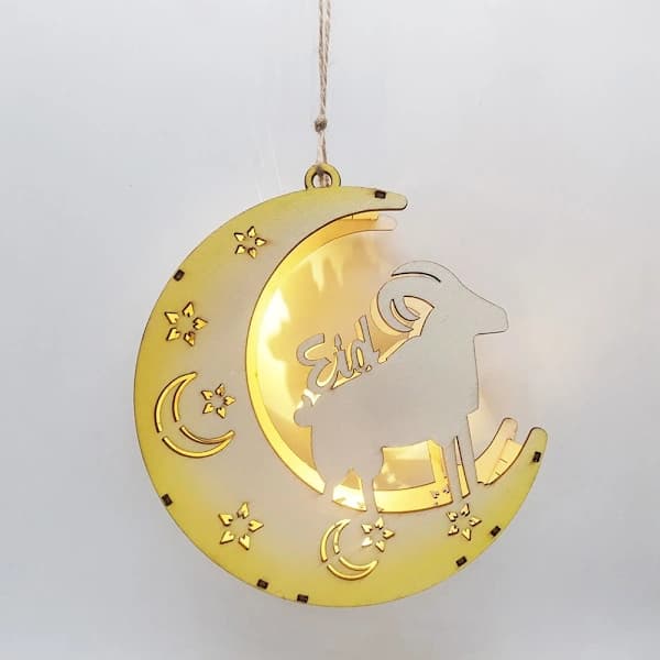 Eid Mubarak Månelampe Hængende Lanterne Vedhæng Træ E E