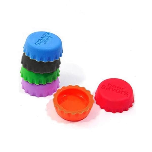 {NT} Silikone Flaske Propper 6-pak - \"Beer Saver\" forskellige farver