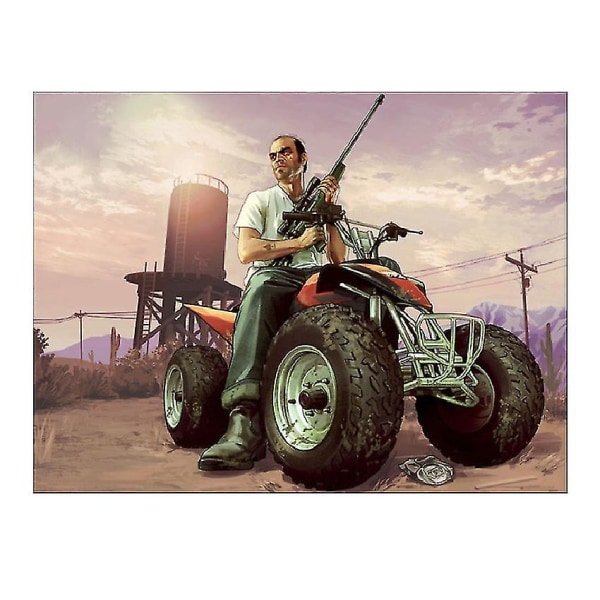 Ingen ram Grand Theft Auto 5 Game Poster Canvas Väggkonsttryck Målning Heminredning 50x70cm Style 14