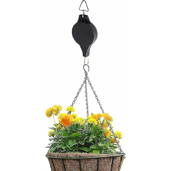 NN-2-pak Justerbare Hængende Kurvvinsjer, Justerbare Hængende Kurvvinsjer med Kraftige Kroge til Blomsterpotter og Fuglefoderautomater Boligindretning