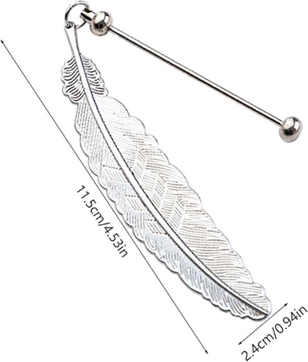 Bokmärke i metall med pärlberlock, elegant sidmarkör, present till bokälskare, lärare, studenter, silver Silver
