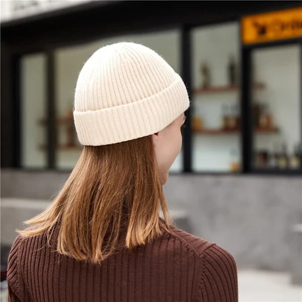 Cuff Beanie Stickad Mössa RÖD RÖD Röd