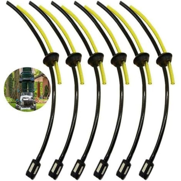 6 stycken bränsleslanganslutningar, universell bränsleslang för grästrimmer, röjsåg, häcksax, trimmer/NC/