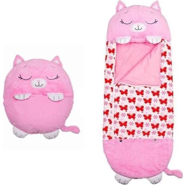 {NT} Barnsovsäck med kudde 137*50cm - Happy Nappers - Rosa - Rektangulär