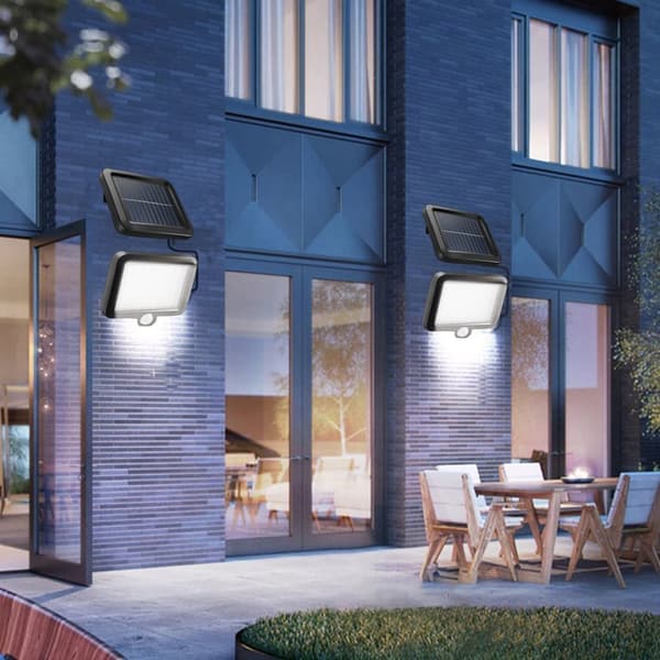 Solar Lights - 2 pcs LED outdoor lights with motion sensor, IP65 waterproof, solar wall light for garden