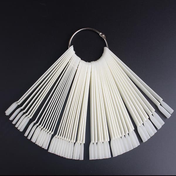 50x Displaytips / Display for neglelakkprøver Vit white