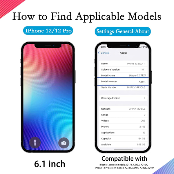 Erstatningsskærm til iPhone 13 incell TX LCD sort black