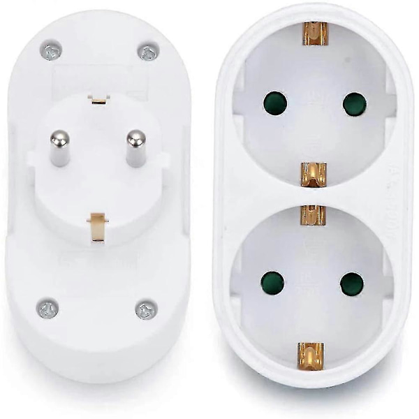 2-way Double Socket Power Strip Multi-plug Adapter Horizontal T-YuJia