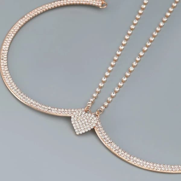 Kristall Brystholder Kæde Body Chain SØLV sølv