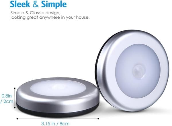 Bevegelsessensorlamper - LED Spotlights - 3-pakning - Sølv-Hvit
