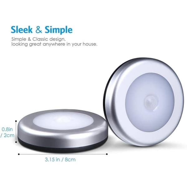 Rörelsesensorlampor - LED-spotlights - 3-pack - Silver-Vit