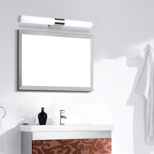 LED baderomsspeillys, bildelys speilskaplys med fot i rustfritt stål, hvitt lys, speilskaplys 40cm 8W