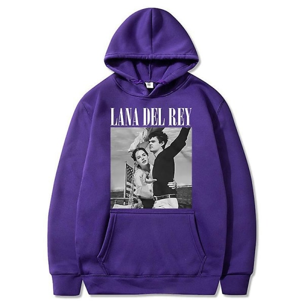 90-talssångerska Lana Del Rey Ldr Sailing Graphics Luvtröjor Unisex Harajuku Men Vintage Långärmad Oversized Sweatshirt Streetwear 3XL Purple