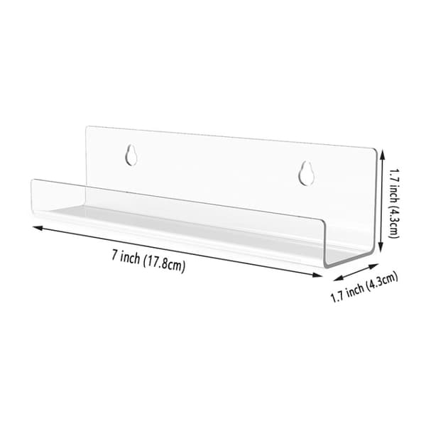 Transparent Acrylic Wall Shelf - 2-pack for Vinyl Records, Manuals
