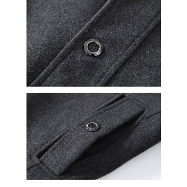 Ullkåpe for menn, høst og vinter, dobbel krage, ullkåpe, tykk ullkåpe, lang jakke vinrød 4xl