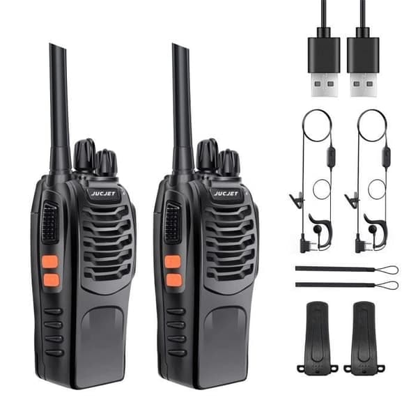 {NT}88E Walkie Talkie Lång Räckvidd Vox Uppladdningsbar Pmr 446MHz Walkie Talkie 16 kanaler med originalheadset (2st)