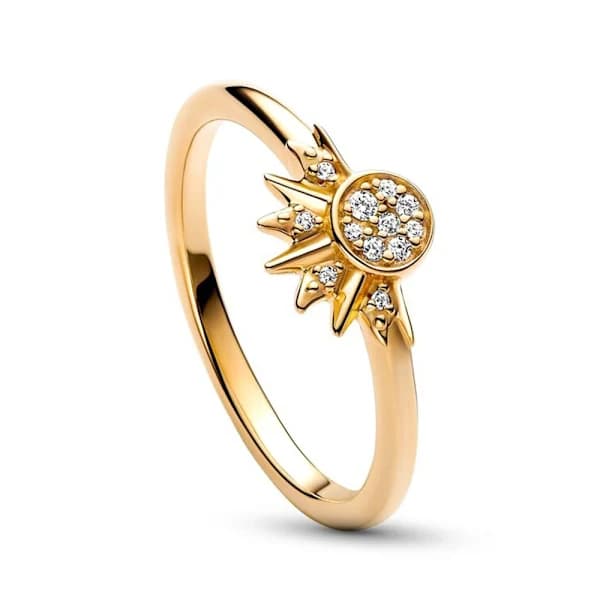 Månen og solringen diamantring 9B B 9B