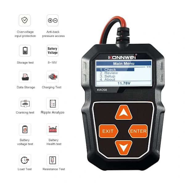 Bilbatteritester Kredsløbstester Batterianalysator 1 stk