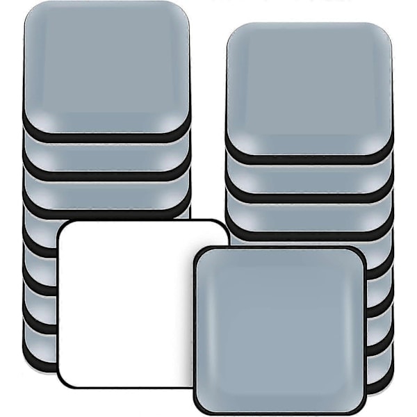 Möbelglidare, 16-pack PTFE Teflon Fyrkantiga Självhäftande Möbelglidare för Släta Golv och Mattor (Fyrkant, 30X30 mm) - WELLNGS/NT/