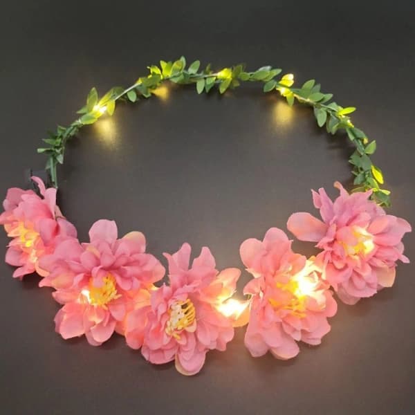 Glödande LED-krans Halloween Krona Blomma 3 3 3