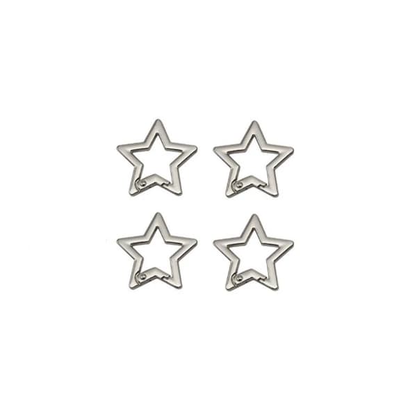 4 st Fjäderring Spännen Karbinhake SILVER Silver