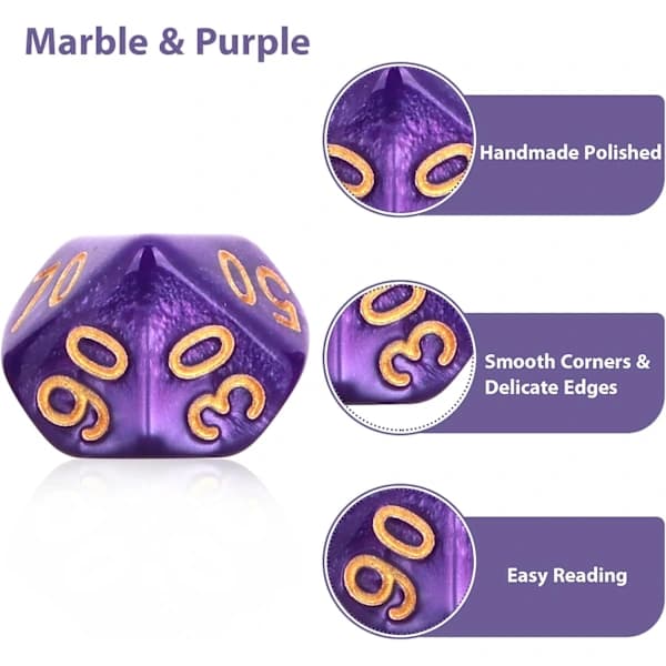 Terningesæt til Dungeons and Dragons, Lilla Nebula Polyhedriske Terninger RPG Rollespil Brætspil D&D D20 D12 D10 D8 D6 D4
