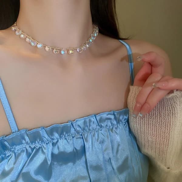 Krystal vedhæng halskæde Choker kæder smykker