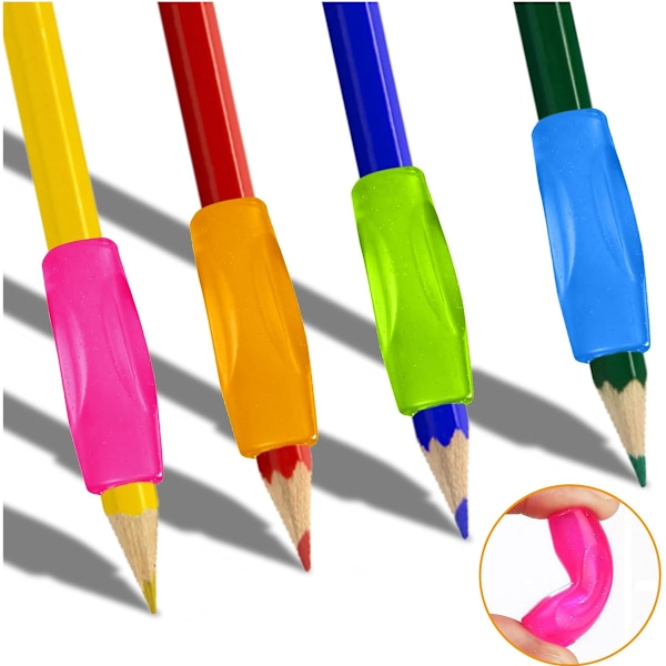 12 Pennegrep for barn, penneholder, penneholder for barn, tre stiler - silikon, skumgummi grep, skriveverktøy, skrivestøtte/NT/