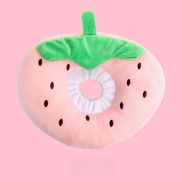 Justerbar Kravekegle til Killinger - Bedårende Kattegenoptræningskrave, Elisabethanske Kraver til Killingehvalpe Efter Operation/NC/ Strawberry Large (fits 3-6.5kg)