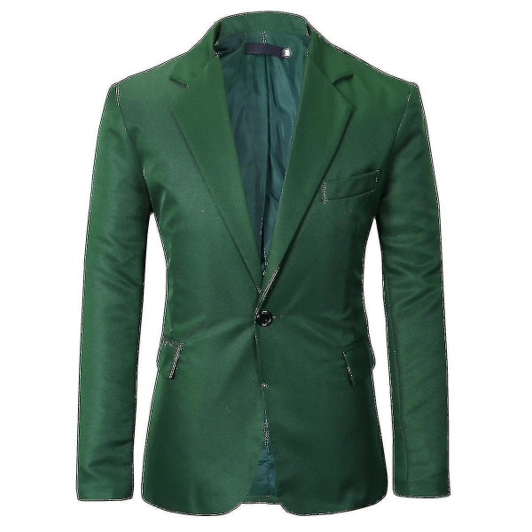 Kostymjacka för män Fit Business Casual Blazer V hög kvalitet 2XL Green