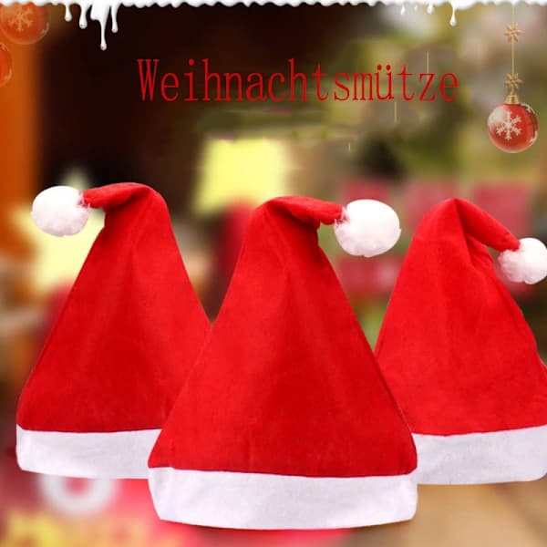 Julehat, julehat, julehat til voksne, blød plys julehat, klassisk julehat, julehat til voksne, julehat.